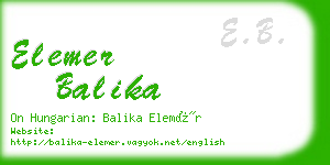 elemer balika business card